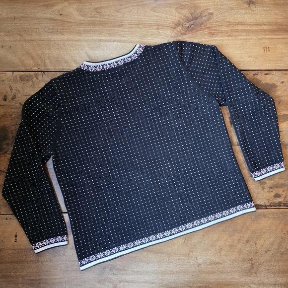 Alfred Dunner Snowman Christmas Sweater – Size L – Black - Picture 4 of 6